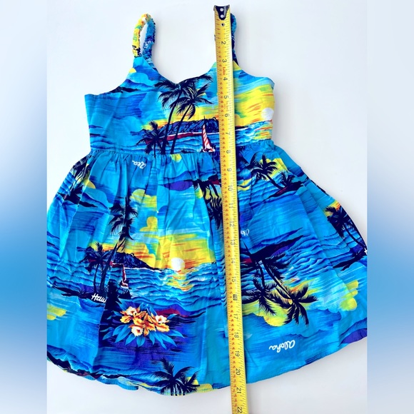 Girls Aloha Dress by Royal Hawaiian Creations Sunset Orchids Sailboats Tropical - Picture 5 of 6